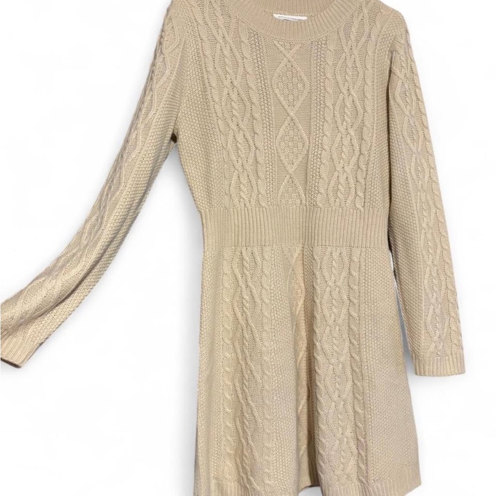 Lucky Brand Beige Long Sleeve Knit Dress